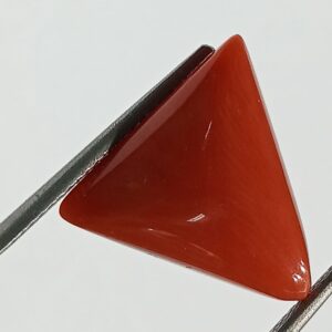 Mantrit (Energized) Triangle Red Coral/ Moonga Stone-16.25 Carat - Image 2