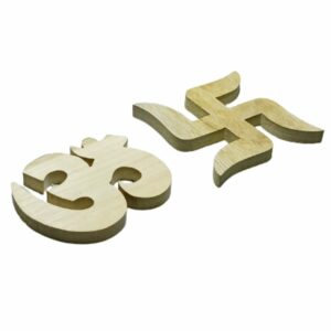 Mantrit (Energized) Authentic Shriparni Wooden ॐ (Om) / 卐  Swastik (Swastika) Combo - Image 2
