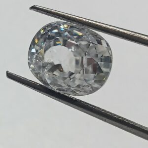 Mantrit (Energized) White Zircon Transparent Stone & Lab Certified 9.08 Carat - Image 3