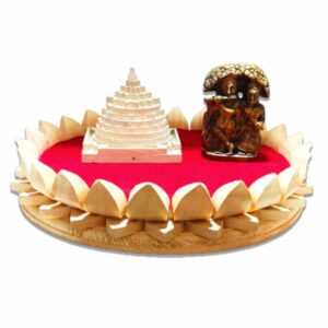 Mantrit (Energized) Shriparni Wooden Lotus Singhaasan (Throne) 12 Inch - Made Of ShriParni Wood - Image 4