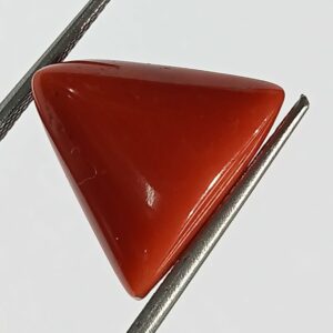 Mantrit (Energized) Triangle Red Coral/ Moonga Stone-14.25 Carat - Image 1