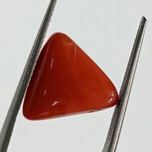 Mantrit (Energized) Triangle Red Coral/ Moonga Stone-11.50 Carat - Image 2