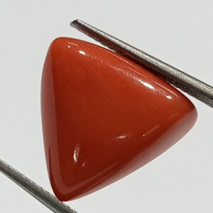 Mantrit (Energized) Triangle Red Coral/ Moonga Stone-12.80 Carat - Image 1