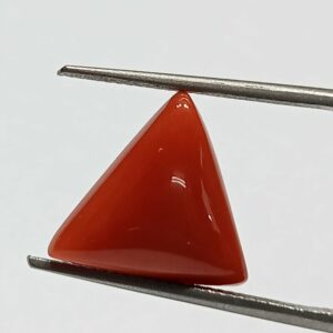 Mantrit (Energized) Triangle Red Coral/ Moonga Stone-8.50 Carat - Image 2