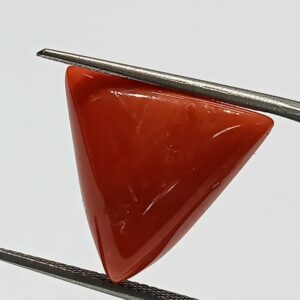 Mantrit (Energized) Triangle Red Coral/ Moonga Stone-16.25 Carat - Image 3
