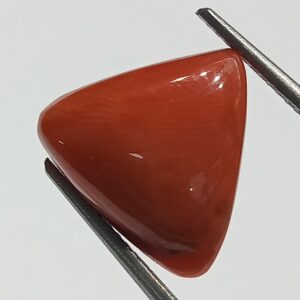 Mantrit (Energized) Triangle Red Coral/ Moonga Stone-11.60 Carat - Image 1