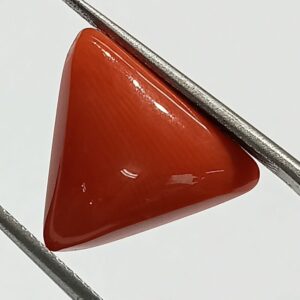 Mantrit (Energized) Triangle Red Coral/ Moonga Stone- 9.50 Carat - Image 3