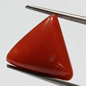 Mantrit (Energized) Triangle Red Coral/ Moonga Stone-14.25 Carat - Image 1