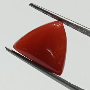 Mantrit (Energized) Triangle Red Coral/ Moonga Stone-10.60 Carat - Image 1