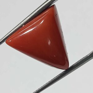 Mantrit (Energized) Triangle Red Coral/ Moonga Stone-12.25 Carat - Image 1