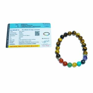 Mantrit (Energized) Tiger Eye 7 Chakra Bracelet Certified – Stylish & Unique - Image 5
