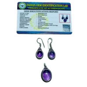 Mantrit (Energized) Amethyst Pendant with Matching Earrings - Image 2