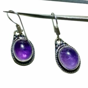 Mantrit (Energized) Amethyst Stone Jewellery Set - Ring, Pendent & Earrings - Image 3