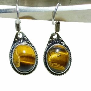 Mantrit (Energized) Tiger Eye Stone Pendant & Earrings Set: Radiate Confidence - Image 3