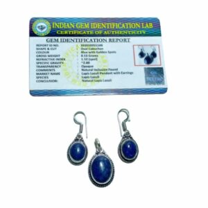 Original, Authentic Lapis Stone Pendent & Earrings - Lab Certified With Mantrit (Energized) - Image 3