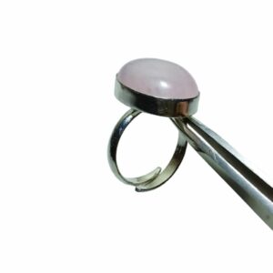 Radiate Love and Harmony: Adjustable Rose Quartz Stone Ring, With Lab Certified/ Mantrit (Energized) - Image 2