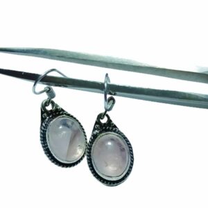 Rose Quartz Stone - Pendent & Earrings, With Certified And Mantrit (Energized) - Image 3