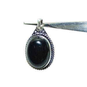Mantrit (Energized) Black Tourmaline Pendent & Earrings With Lab Certified - Image 3
