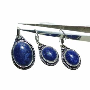 Original, Authentic Lapis Stone Pendent & Earrings - Lab Certified With Mantrit (Energized) - Image 4