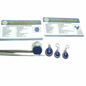 Original Lapis Stone Set - Ring, Pendent & Earrings - Lab Certified / Mantrit (Energized) - Image 5