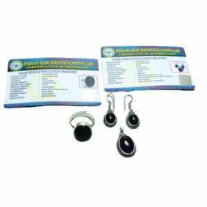 Mantrit (Energized) Black Tourmaline Jewellery Set - Ring, Pendent & Earring - Image 5