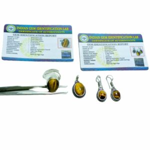 Mantrit (Energized) Tiger Eye Stone jewellery Set - Ring, Pendant & Earrings: Elevate Your Aura - Image 5
