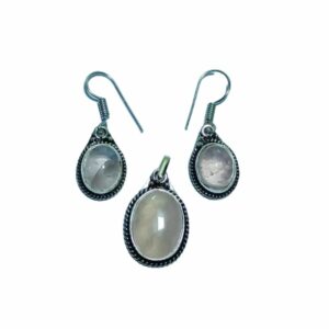 Rose Quartz Stone - Pendent & Earrings, With Certified And Mantrit (Energized) - Image 5