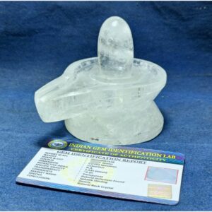 Crystal | Indian Sphatik Shiva Lingam | Shivling for Puja (317 GMS) - Mantrit (Energized) - Image 4