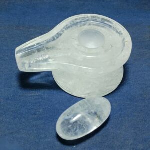Crystal | Indian Sphatik Shiva Lingam | Shivling for Puja (317 GMS) - Mantrit (Energized) - Image 2