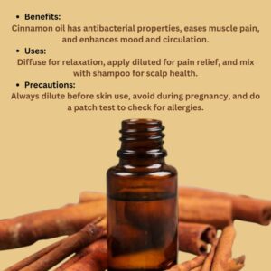 Natural Cinnamon Essential Oil (Dalchini Tel) - Antibacterial & Mood-Enhancing - Image 3